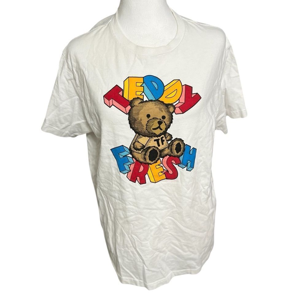 Teddy Fresh merch white crew neck teddy t shirt short sleeve Medium - Picture 2 of 13